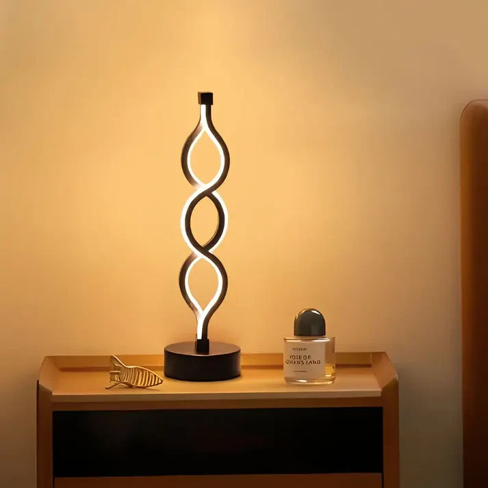 SoftLuxe | Glamourøse Spiral LED Natbordlampe