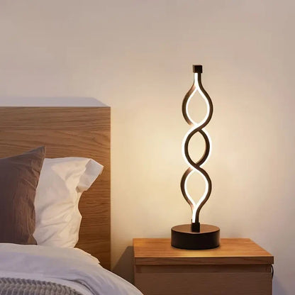 SoftLuxe | Glamourøse Spiral LED Natbordlampe