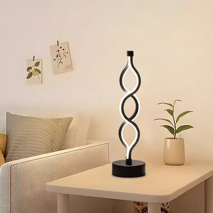 Glamourøse LED Spiral natbordlampe