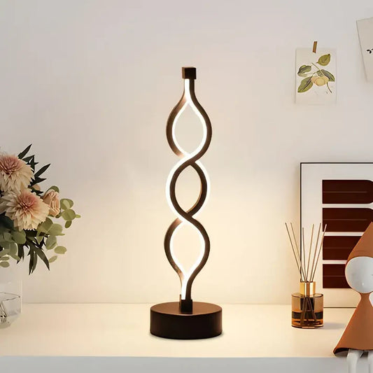 SoftLuxe | Glamourøse Spiral LED Natbordlampe