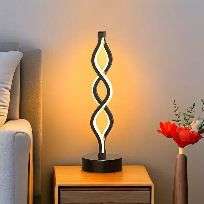 SoftLuxe | Glamourøse Spiral LED Natbordlampe